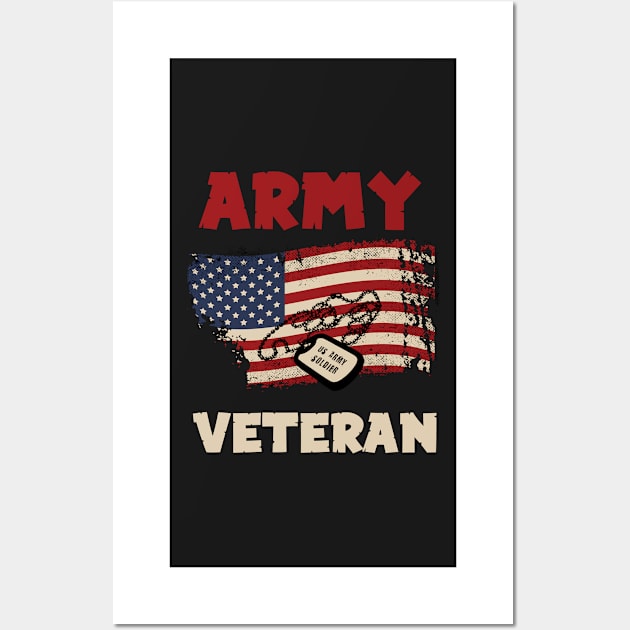 American Flag Camo Proud Us Army Veteran Wall Art by trendst